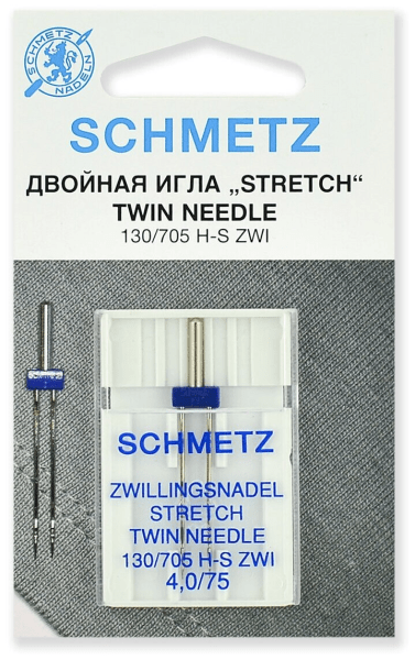 Иглы Schmetz стрейч двойные 130/705 H-S ZWI 4,0/75, 1 шт в Ейске